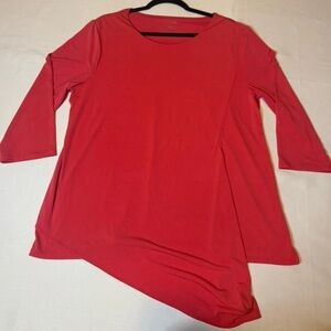 Women’s Chicos Asymmetrical Red Top. Size 2 (US Large) The Ultimate Tee